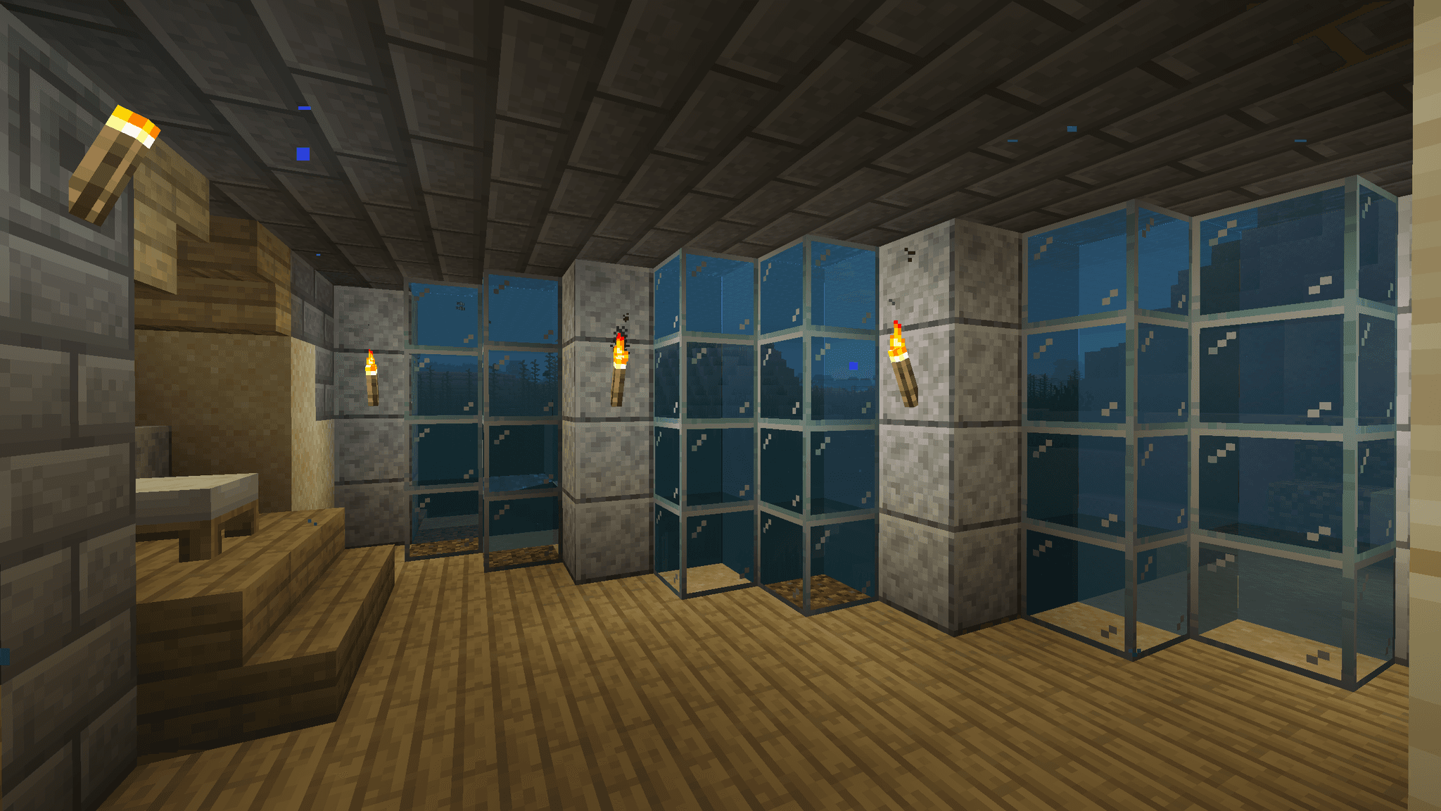 Comfy underwater lake bedroom