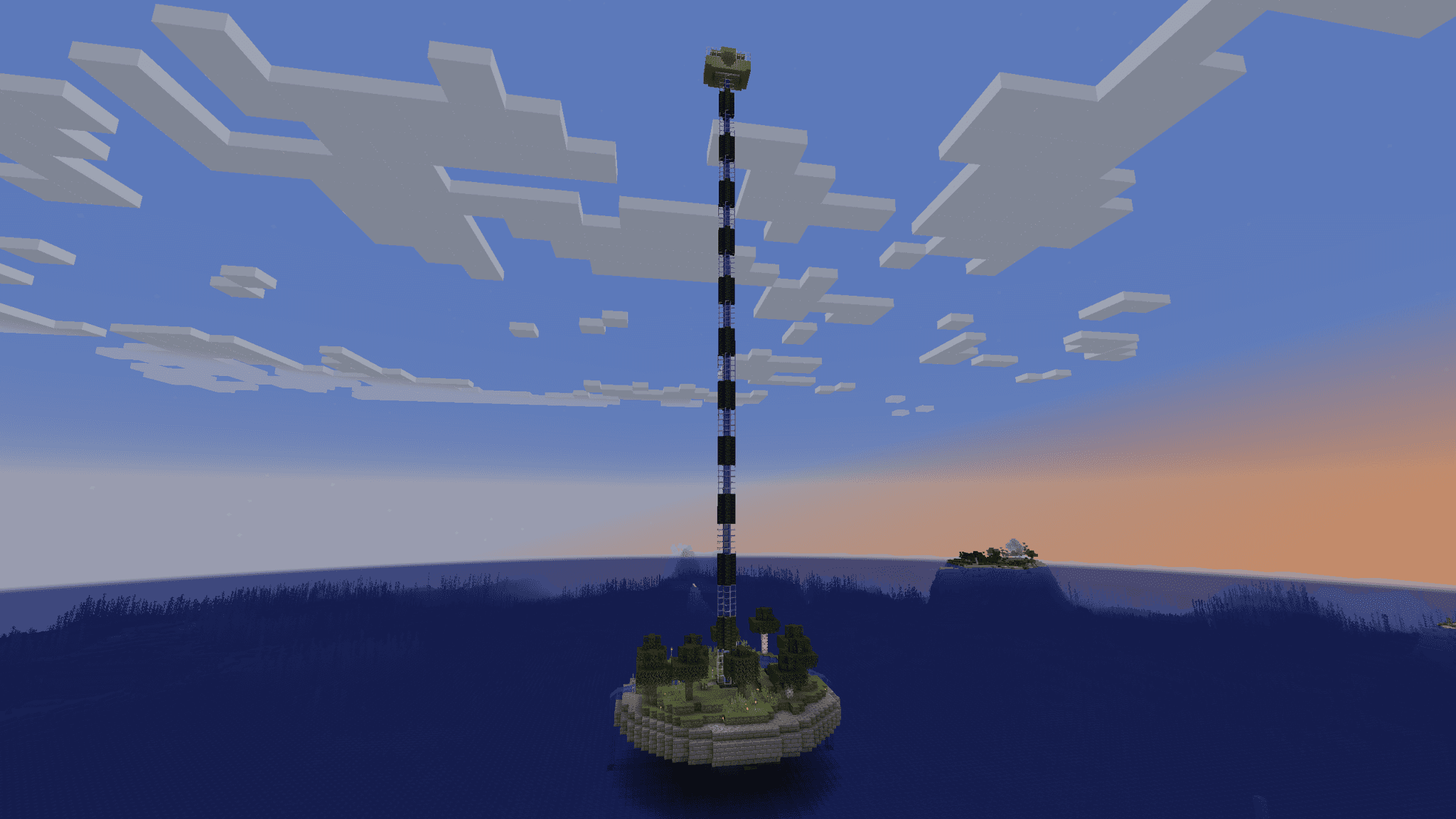 The spindle is a ladder to an AFK platform, where you sit while the creepers grind.